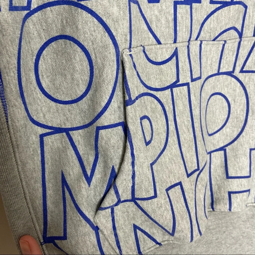 Champion Large Logo Gray Sweatshirt Large - Picture 6 of 9